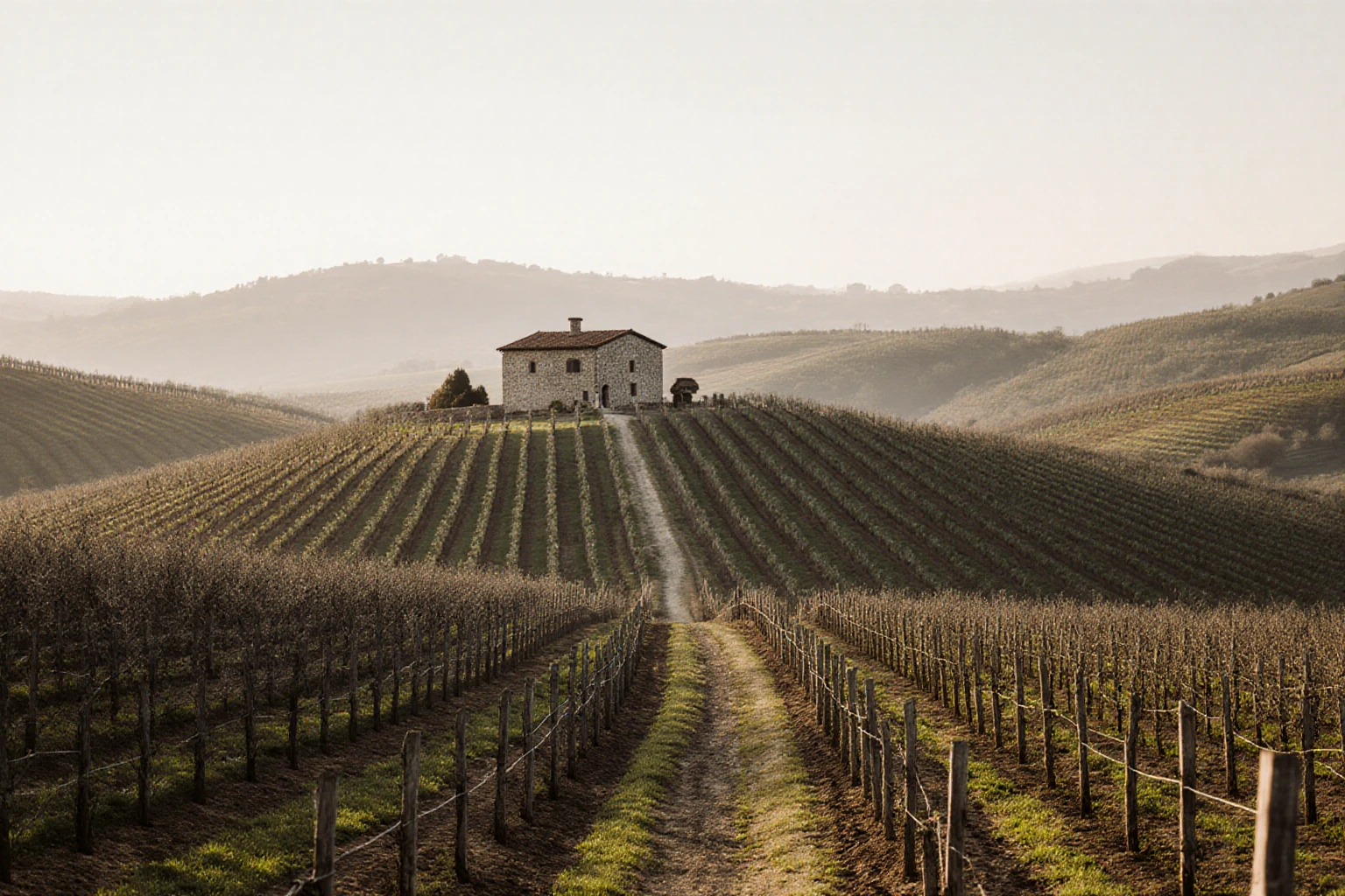 Italienische Agrarlandschaft mit bewirtschafteten Flächen